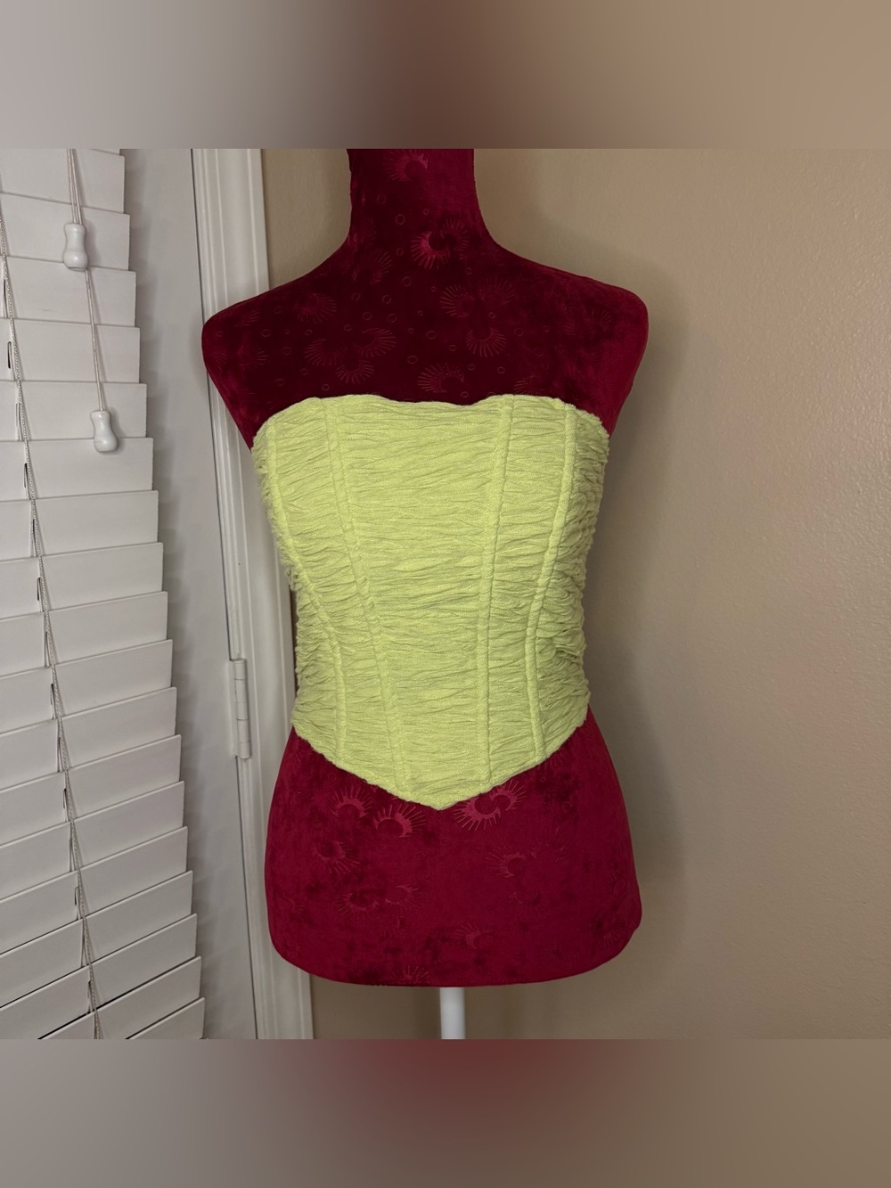 Windsor Strapless Ruched Lime Corset Top